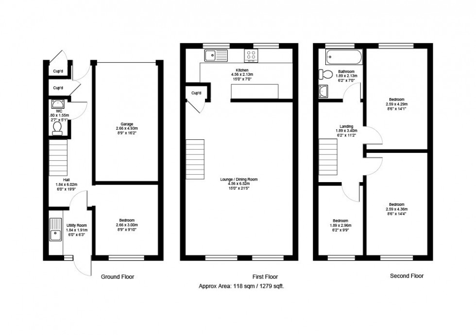 Floorplan for Weavers Close, Gravesend, Kent, DA11