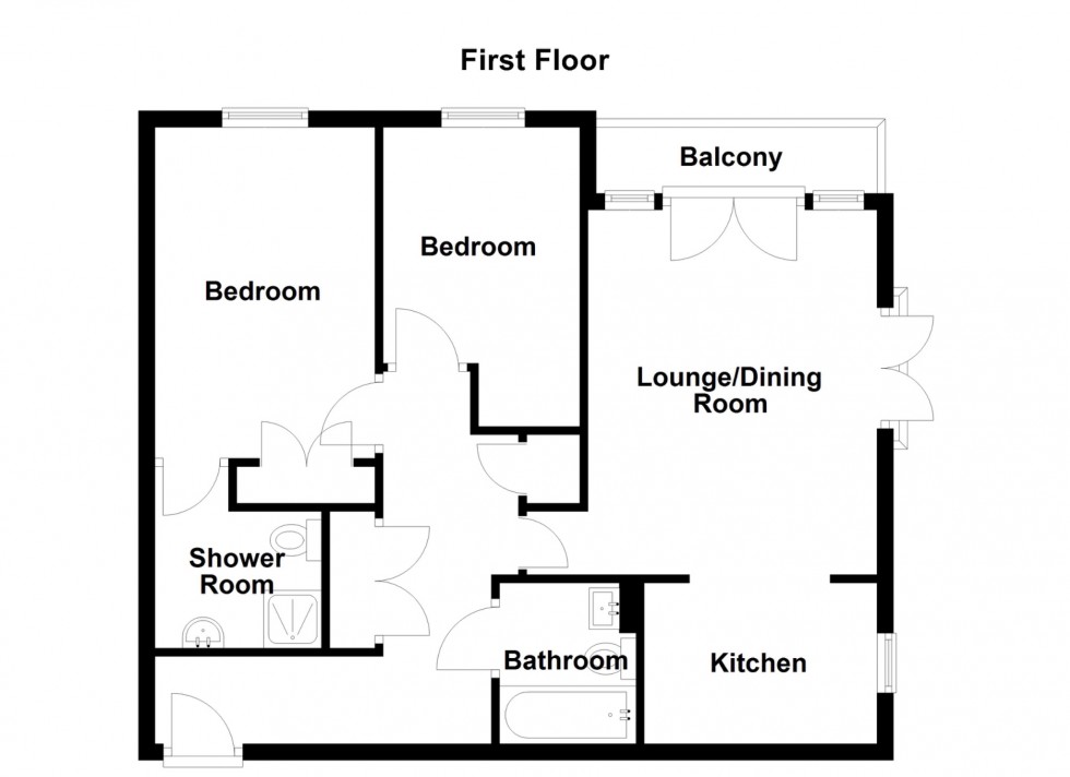 Floorplan for Griffin Court, Black Eagle Drive, Northfleet, Kent, DA11